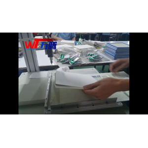 纸品行业-自动抬针涂胶机案例7-点胶机灌胶机生产
